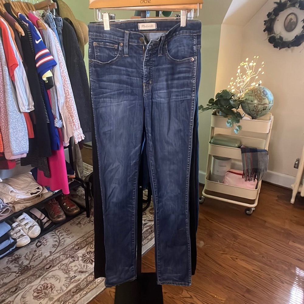 Madewell Skinny Blue Jeans.